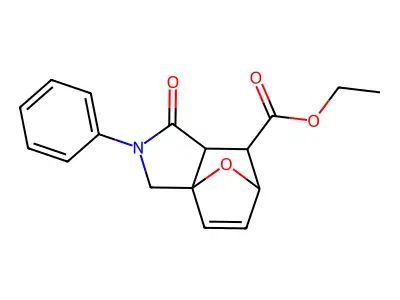 Ethyl 1-oxo-2-phenyl-1,2,3,6,7,7a-hexahydro-3a,6-epoxyisoindole-7-carboxylate structure