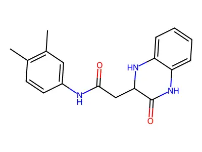 N-(3,4-dimethylphenyl)-2-(3-oxo-1,2,3,4-tetrahydroquinoxalin-2-yl)acetamide structure