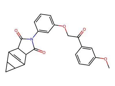 2-{3-[2-(3-methoxyphenyl)-2-oxoethoxy]phenyl}hexahydro-4,6-ethenocyclopropa[f]isoindole-1,3(2H,3aH)-dione structure