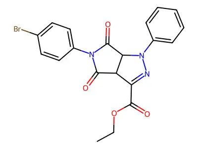 ethyl 5-(4-bromophenyl)-4,6-dioxo-1-phenyl-1,3a,4,5,6,6a-hexahydropyrrolo[3,4-c]pyrazole-3-carboxylate structure