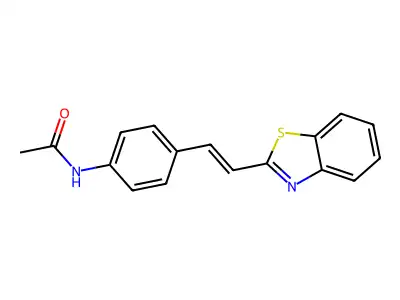 N-[4-[2-(1,3-benzothiazol-2-yl)ethenyl]phenyl]acetamide structure