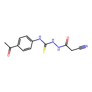 1-(4-Acetylphenyl)-3-[(2-cyanoacetyl)amino]thiourea structure