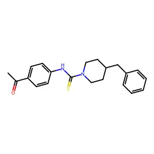 N-(4-acetylphenyl)-4-benzylpiperidine-1-carbothioamide structure