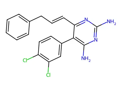 5-(3,4-Dichlorophenyl)-6-(3-phenylprop-1-enyl)pyrimidine-2,4-diamine structure