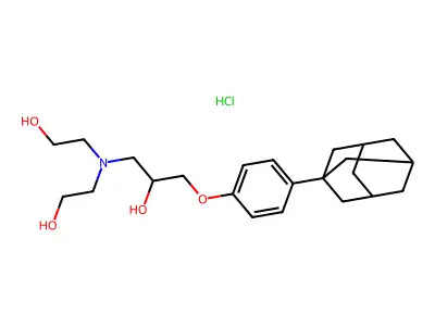1-[4-(1-Adamantyl)phenoxy]-3-[bis(2-hydroxyethyl)amino]-2-propanol hydrochloride structure
