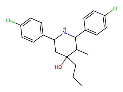 2,6-Bis(4-chlorophenyl)-3-methyl-4-propylpiperidin-4-ol structure
