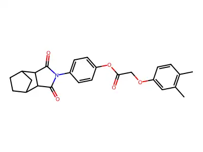 4-(1,3-dioxooctahydro-2H-4,7-methanoisoindol-2-yl)phenyl (3,4-dimethylphenoxy)acetate structure