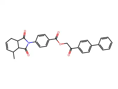 2-(biphenyl-4-yl)-2-oxoethyl 4-(4-methyl-1,3-dioxo-1,3,3a,4,7,7a-hexahydro-2H-isoindol-2-yl)benzoate structure
