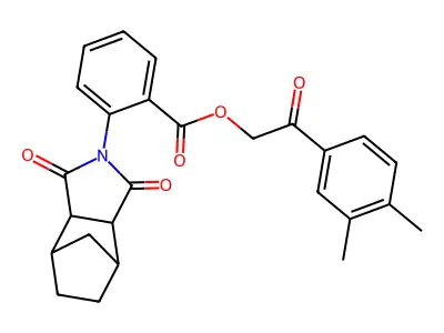 2-(3,4-dimethylphenyl)-2-oxoethyl 2-(1,3-dioxooctahydro-2H-4,7-methanoisoindol-2-yl)benzoate structure