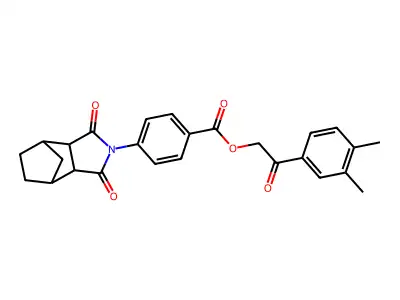 2-(3,4-dimethylphenyl)-2-oxoethyl 4-(1,3-dioxooctahydro-2H-4,7-methanoisoindol-2-yl)benzoate structure