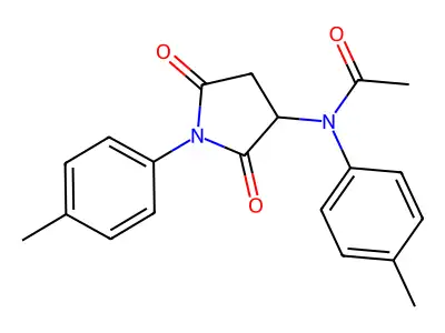 N-(4-methylphenyl)-N-[1-(4-methylphenyl)-2,5-dioxopyrrolidin-3-yl]acetamide structure