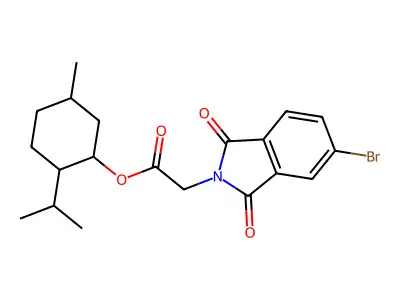 (5-Methyl-2-propan-2-ylcyclohexyl) 2-(5-bromo-1,3-dioxoisoindol-2-yl)acetate structure