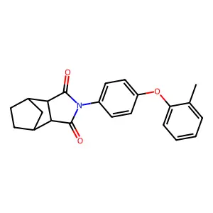 2-[4-(2-methylphenoxy)phenyl]hexahydro-1H-4,7-methanoisoindole-1,3(2H)-dione structure