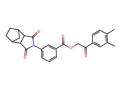 2-(3,4-dimethylphenyl)-2-oxoethyl 3-(1,3-dioxooctahydro-2H-4,7-methanoisoindol-2-yl)benzoate structure