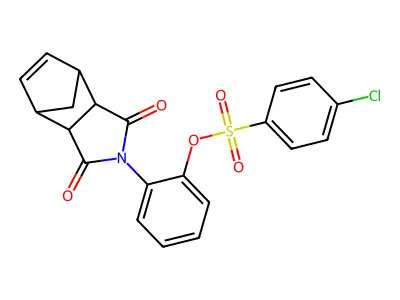 2-(1,3-dioxo-1,3,3a,4,7,7a-hexahydro-2H-4,7-methanoisoindol-2-yl)phenyl 4-chlorobenzenesulfonate structure