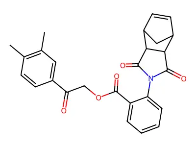 2-(3,4-dimethylphenyl)-2-oxoethyl 2-(1,3-dioxo-1,3,3a,4,7,7a-hexahydro-2H-4,7-methanoisoindol-2-yl)benzoate structure