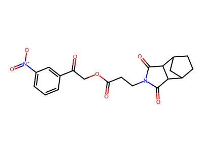 2-(3-nitrophenyl)-2-oxoethyl 3-(1,3-dioxooctahydro-2H-4,7-methanoisoindol-2-yl)propanoate structure