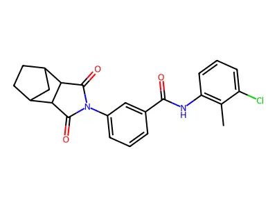 N-(3-chloro-2-methylphenyl)-3-(1,3-dioxooctahydro-2H-4,7-methanoisoindol-2-yl)benzamide structure