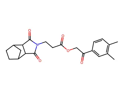 2-(3,4-dimethylphenyl)-2-oxoethyl 3-(1,3-dioxooctahydro-2H-4,7-methanoisoindol-2-yl)propanoate structure