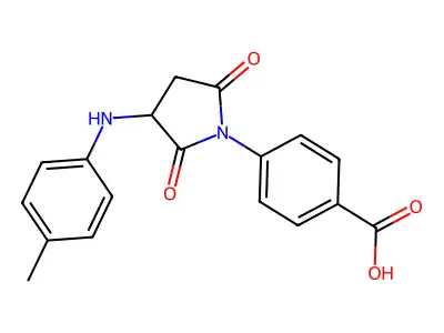 4-{3-[(4-Methylphenyl)amino]-2,5-dioxopyrrolidin-1-yl}benzoic acid structure