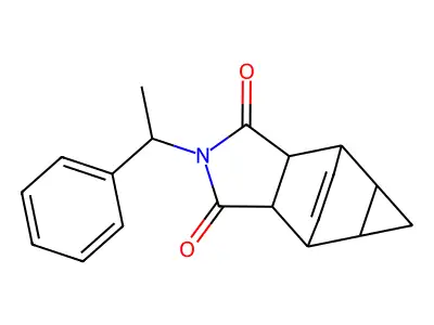 2-(1-phenylethyl)hexahydro-4,6-ethenocyclopropa[f]isoindole-1,3(2H,3aH)-dione structure