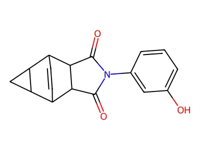 2-(3-hydroxyphenyl)hexahydro-4,6-ethenocyclopropa[f]isoindole-1,3(2H,3aH)-dione structure