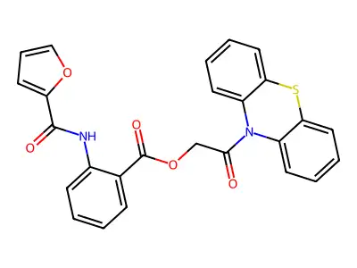 2-Oxo-2-(10H-phenothiazin-10-yl)ethyl 2-(furan-2-carboxamido)benzoate structure