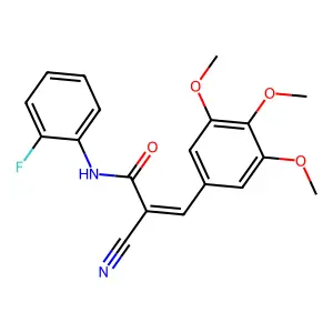(2E)-2-cyano-N-(2-fluorophenyl)-3-(3,4,5-trimethoxyphenyl)prop-2-enamide structure