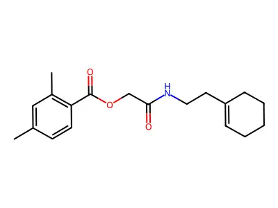 [2-[2-(Cyclohexen-1-yl)ethylamino]-2-oxoethyl] 2,4-dimethylbenzoate structure