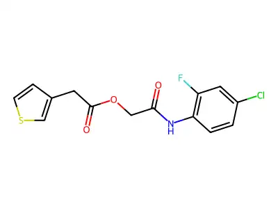[2-(4-Chloro-2-fluoroanilino)-2-oxoethyl] 2-thiophen-3-ylacetate structure