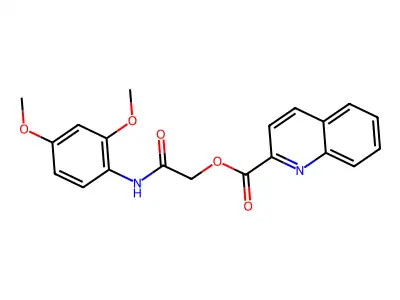 [2-(2,4-Dimethoxyanilino)-2-oxoethyl] quinoline-2-carboxylate structure