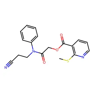 2-((2-Cyanoethyl)(phenyl)amino)-2-oxoethyl 2-(methylthio)nicotinate structure