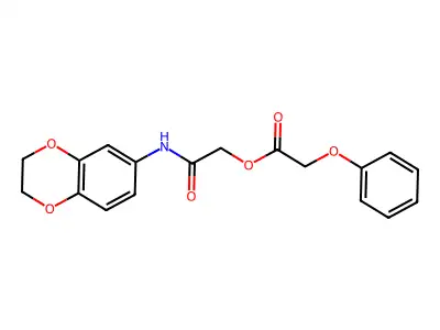 [2-(2,3-Dihydro-1,4-benzodioxin-6-ylamino)-2-oxoethyl] 2-phenoxyacetate structure