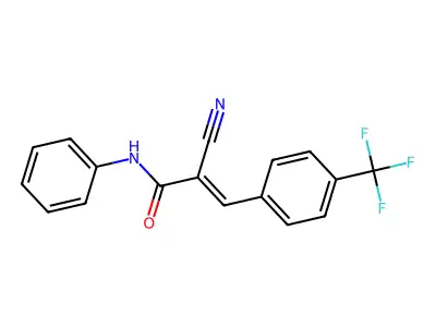 2-cyano-N-phenyl-3-[4-(trifluoromethyl)phenyl]prop-2-enamide structure