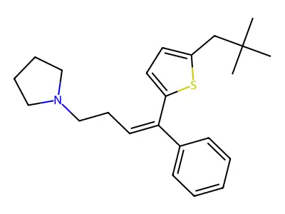 1-[(Z)-4-[5-(2,2-Dimethylpropyl)-2-thienyl]-4-phenyl-3-butenyl]pyrrolidine structure
