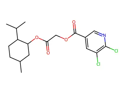 5-Methyl-2-(propan-2-yl)cyclohexyl 2-(5,6-dichloropyridine-3-carbonyloxy)acetate structure