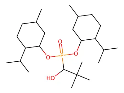 bis[5-methyl-2-(propan-2-yl)cyclohexyl] (1-hydroxy-2,2-dimethylpropyl)phosphonate structure