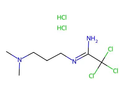 2,2,2-trichloro-N-(3-(dimethylamino)propyl)acetimidamide dihydrochloride structure