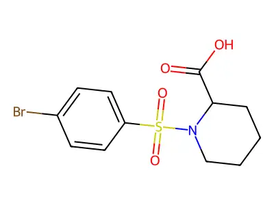1-((4-Bromophenyl)sulfonyl)piperidine-2-carboxylic acid structure