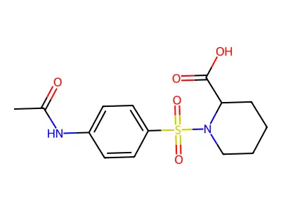 1-((4-(Acetylamino)phenyl)sulfonyl)-2-piperidinecarboxylic acid structure