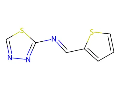 N-(1,3,4-thiadiazol-2-yl)-1-thiophen-2-ylmethanimine structure