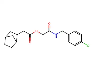 [2-[(4-Chlorophenyl)methylamino]-2-oxoethyl] 2-(2-bicyclo[2.2.1]heptanyl)acetate structure