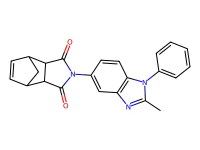 3a,4,7,7a-Tetrahydro-2-(2-methyl-1-phenyl-1H-benzimidazol-5-yl)-4,7-methano-1H-isoindole-1,3(2H)-dione structure