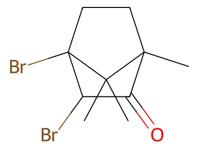 3,4-Dibromo-1,7,7-trimethylbicyclo[2.2.1]heptan-2-one structure