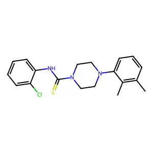 N-(2-chlorophenyl)-4-(2,3-dimethylphenyl)piperazine-1-carbothioamide structure