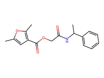 [2-Oxo-2-(1-phenylethylamino)ethyl] 2,5-dimethylfuran-3-carboxylate structure