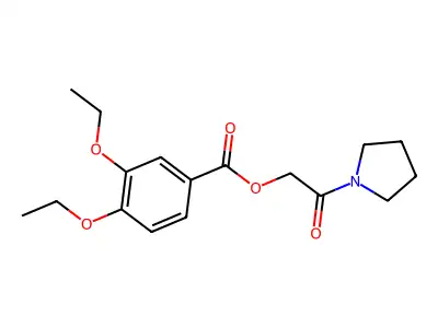(2-Oxo-2-pyrrolidin-1-ylethyl) 3,4-diethoxybenzoate structure