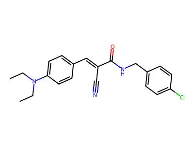 N-[(4-chlorophenyl)methyl]-2-cyano-3-[4-(diethylamino)phenyl]prop-2-enamide structure