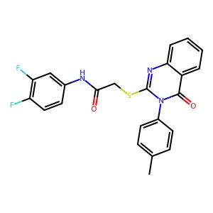 N-(3,4-DI-F-PH)-2-((3-(4-ME-PH)-4-Oxo-3,4-dihydro-2-quinazolinyl)thio)acetamide structure