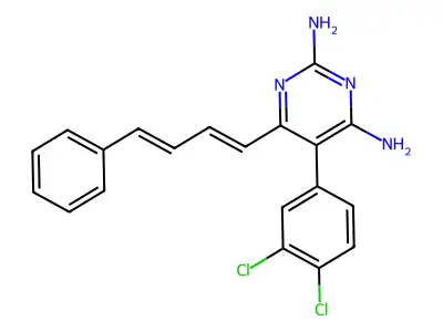 5-(3,4-Dichlorophenyl)-6-(4-phenylbuta-1,3-dienyl)pyrimidine-2,4-diamine structure